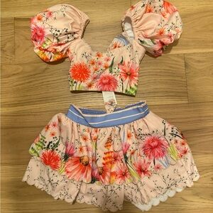 Revolve Auga Bendita Puff Sleeve Top and Skirt Set